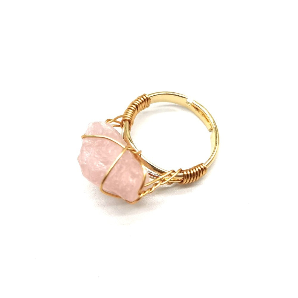 Wire Wrapped Rough Stone Ring