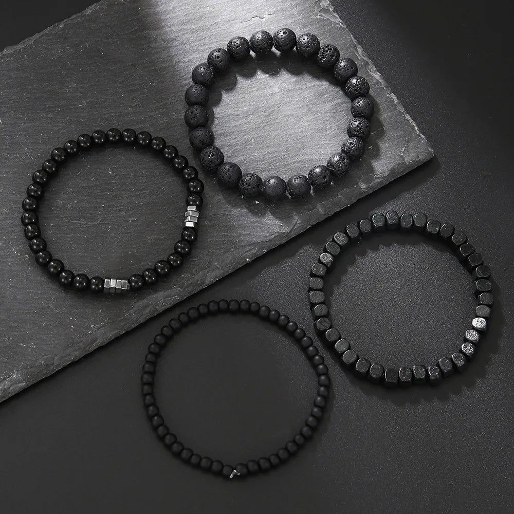 Volcanic Bead Bracelet Set