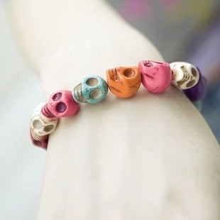 Skull Stone Beaded Bracelet