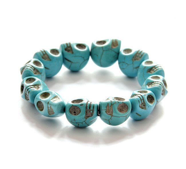 Skull Stone Beaded Bracelet