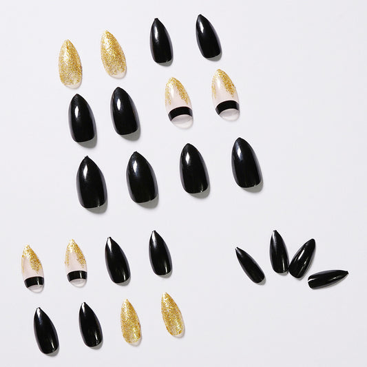 Black and Gold Nail Set