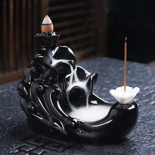 Black Backflow Incense Burner