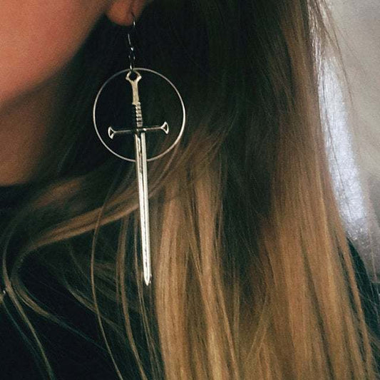 Sword Dangling Earrings