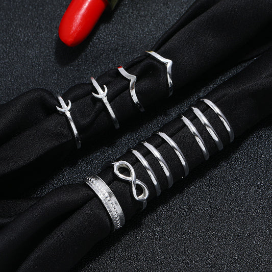 Dainty Silver Ring Set