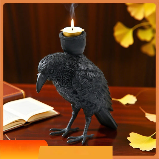 Crow Candlestick Holder