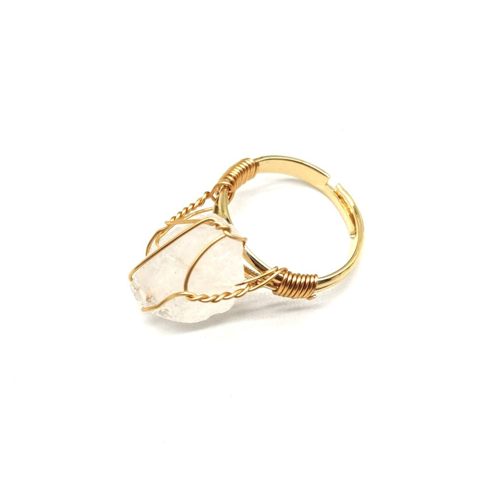 Wire Wrapped Rough Stone Ring