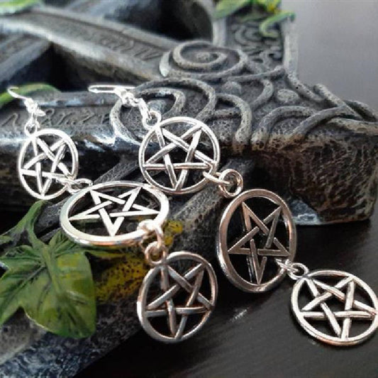 Dangly Pentagram Earrings