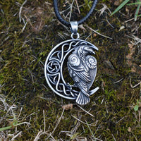Crescent Crow Pendant Necklace