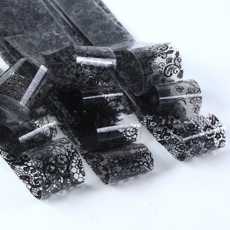 Black And White Lace Nail Sticker Set