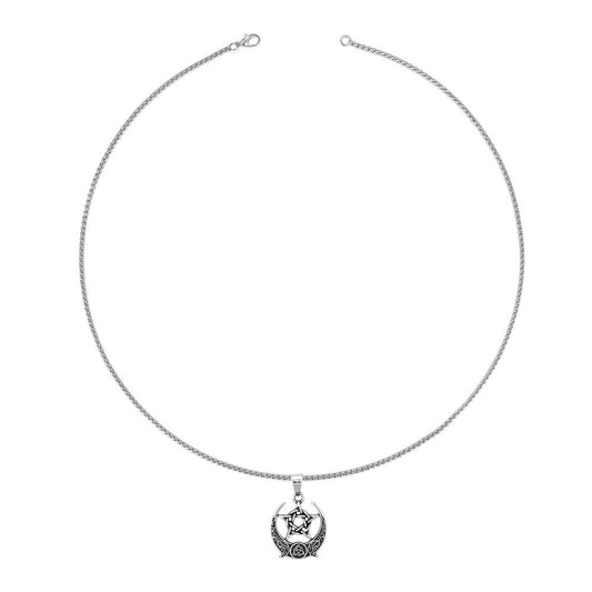 Moon Phase Pentagram Necklace
