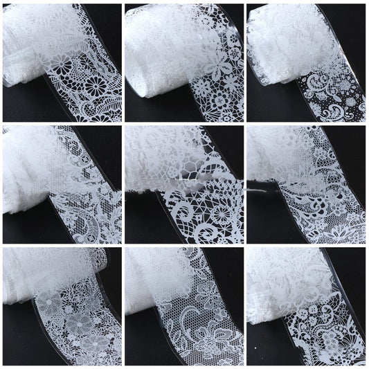 Black And White Lace Nail Sticker Set