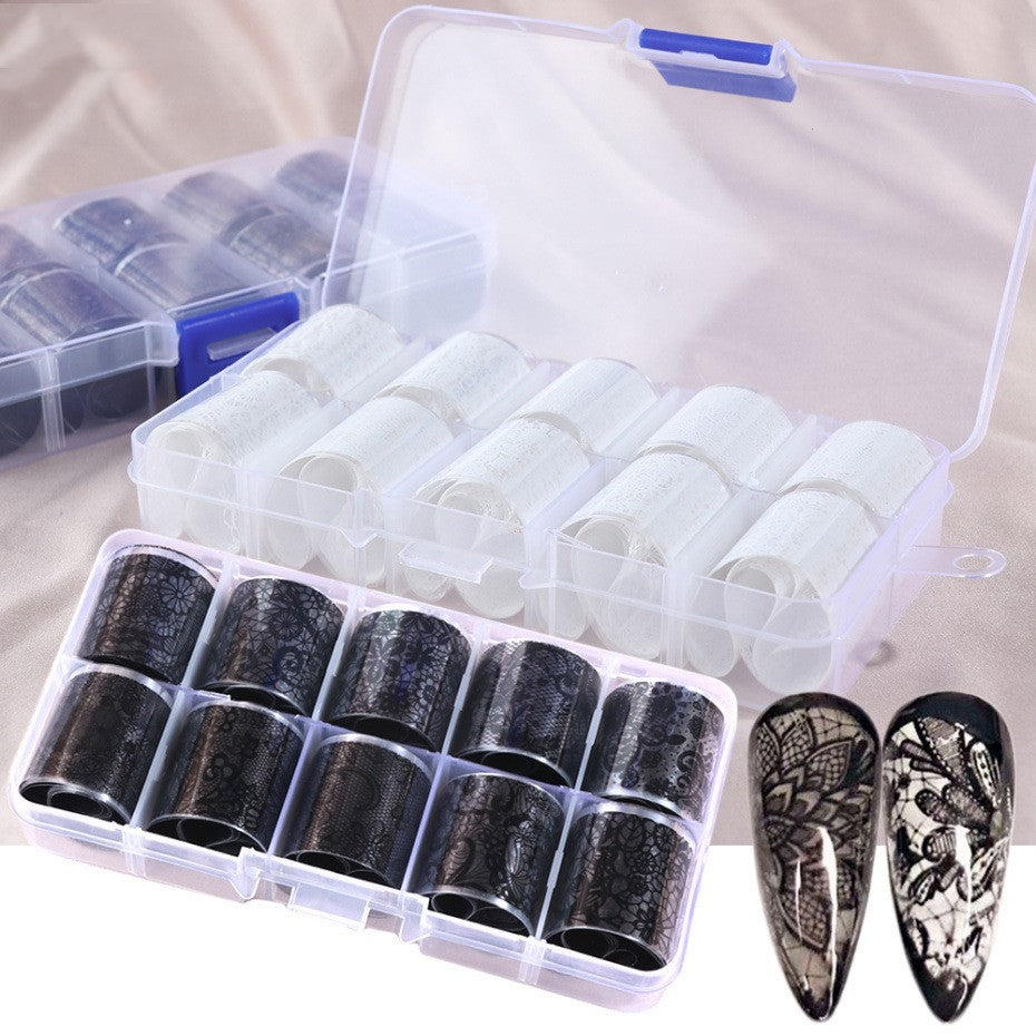 Black And White Lace Nail Sticker Set