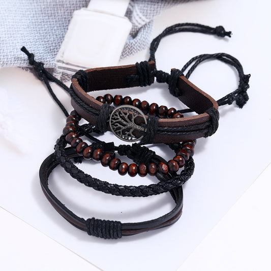 Tree Of Life Leather Bracelet Set