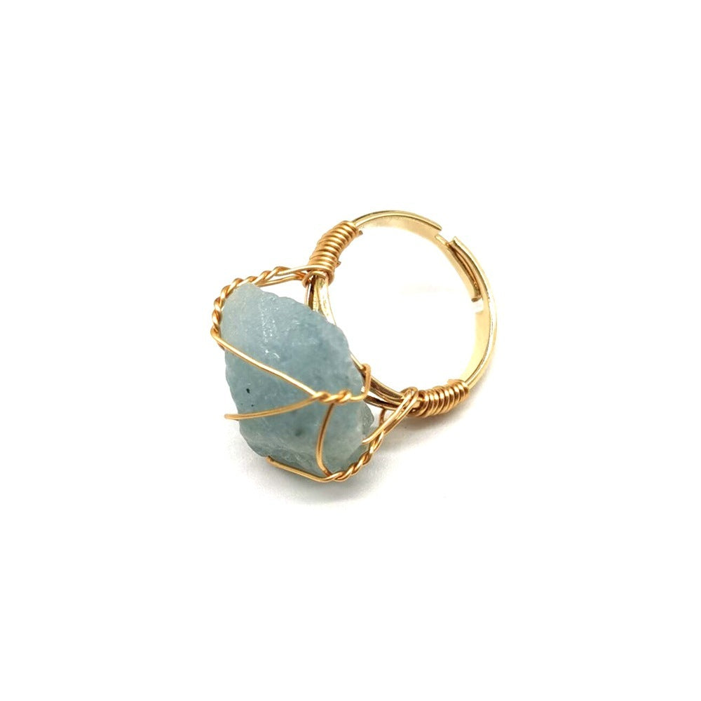 Wire Wrapped Rough Stone Ring