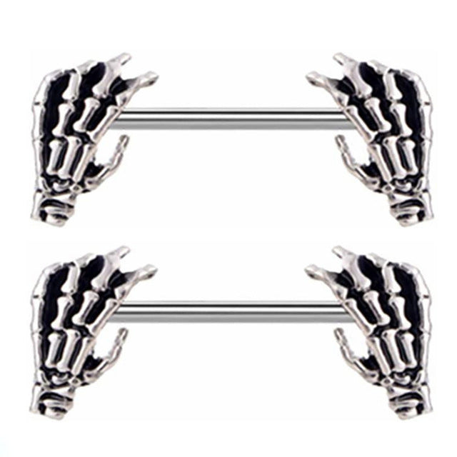 Assorted Black Barbell Nipple Piercings