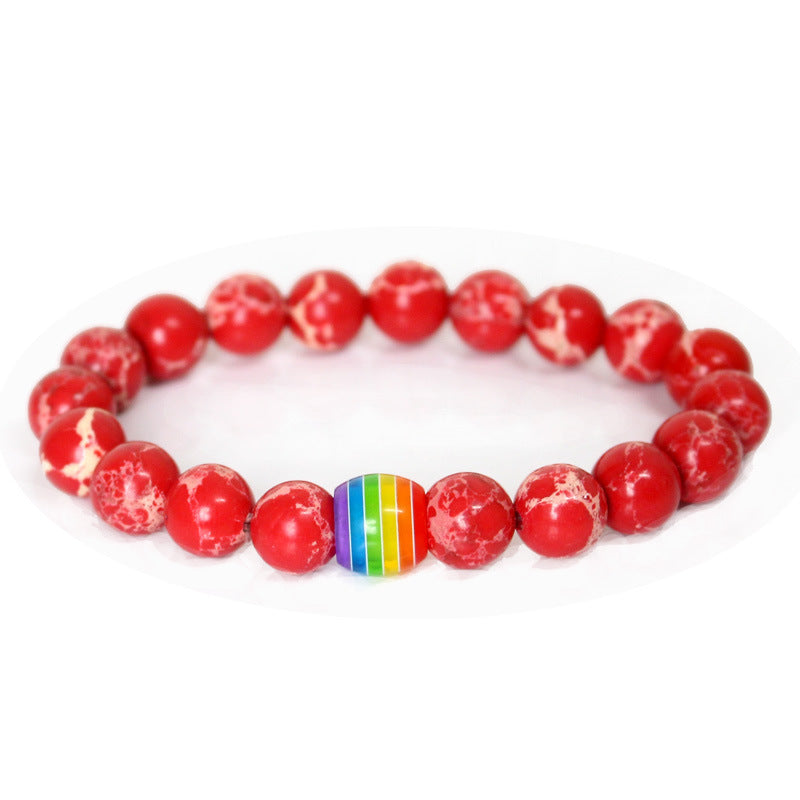 Rainbow Bead Bracelet Pride Color Options