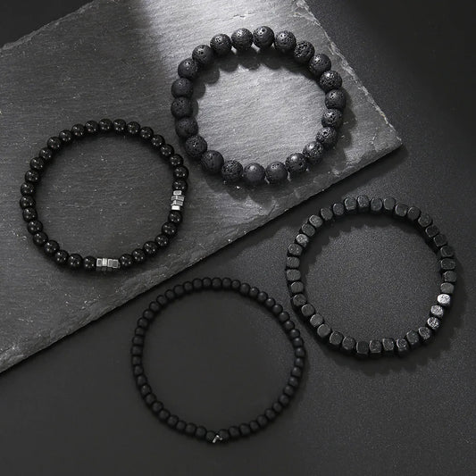 Volcanic Bead Bracelet Set