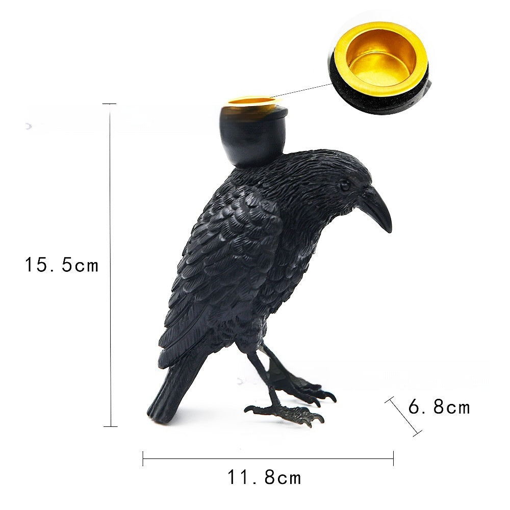 Crow Candlestick Holder