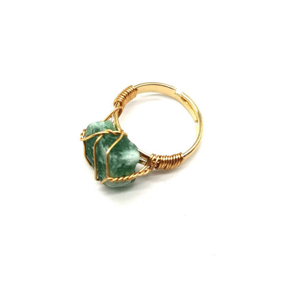 Wire Wrapped Rough Stone Ring