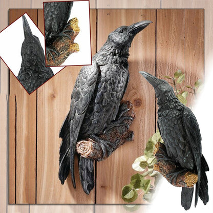 Black Crow Resin Wall Sculpture