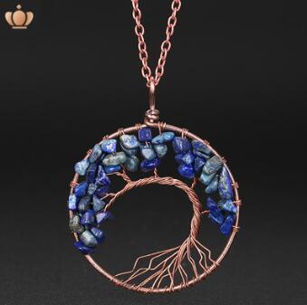 Tree Of Life Gem Chip Necklace (Copper)