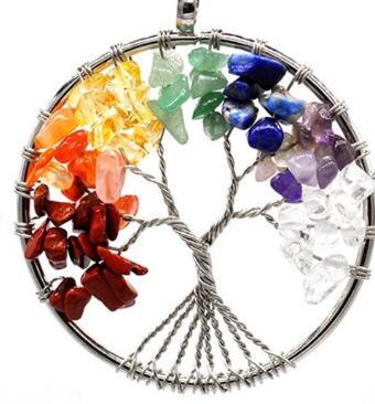Tree Of Life Gem Chip Necklace (Copper)