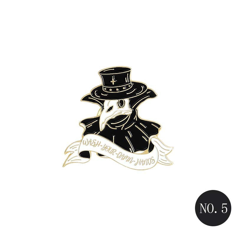Various Plague Doctor Brooch Pins