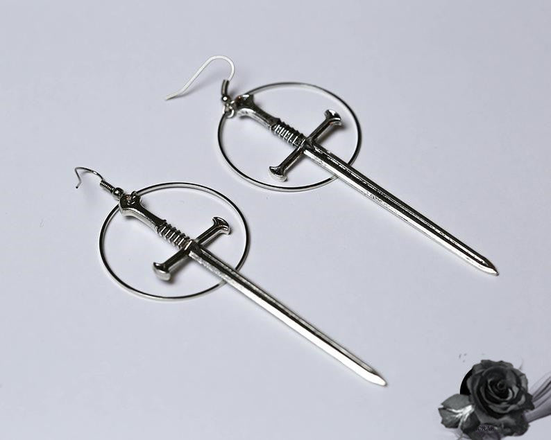 Sword Dangling Earrings