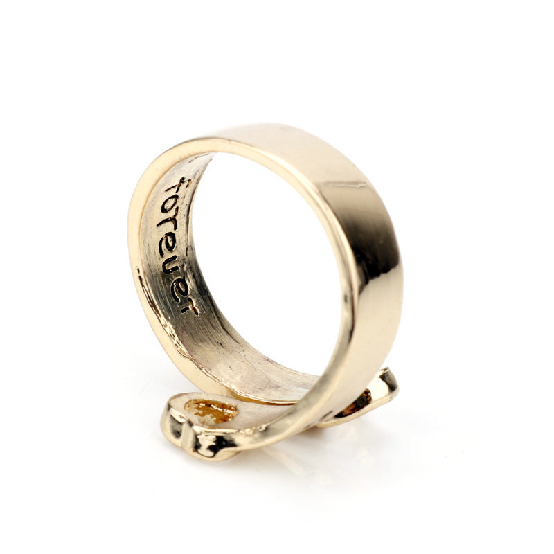 Hollow Heart Wrap Around Paw Ring