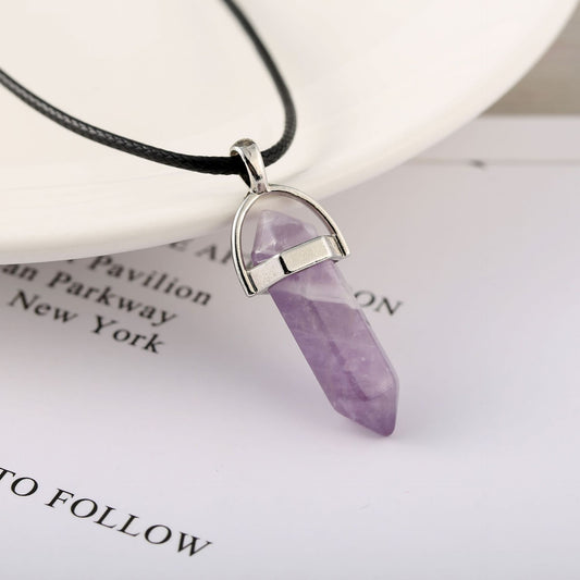 Bullet Hexagon Pillar Necklaces, small