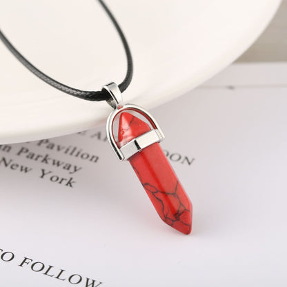 Bullet Hexagon Pillar Necklaces, small