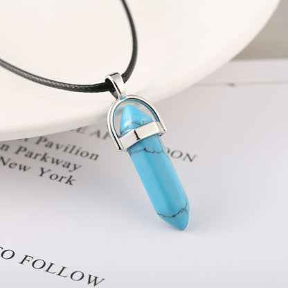Bullet Hexagon Pillar Necklaces, small