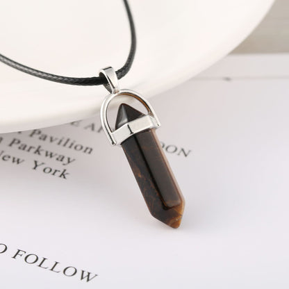 Bullet Hexagon Pillar Necklaces, small