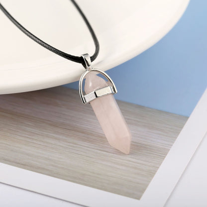 Bullet Hexagon Pillar Necklaces, small
