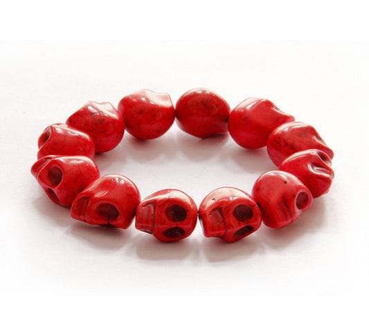 Skull Stone Beaded Bracelet