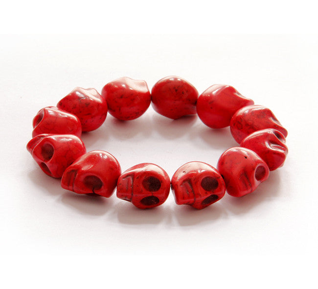 Skull Stone Beaded Bracelet