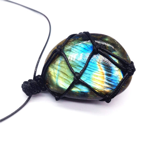 Labradorite Wrapped Pendant Necklace