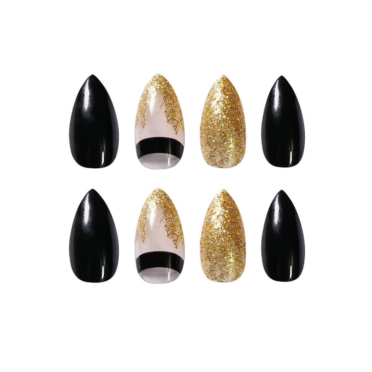 Black and Gold Nail Set
