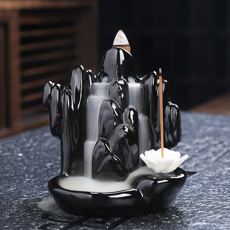 Black Backflow Incense Burner