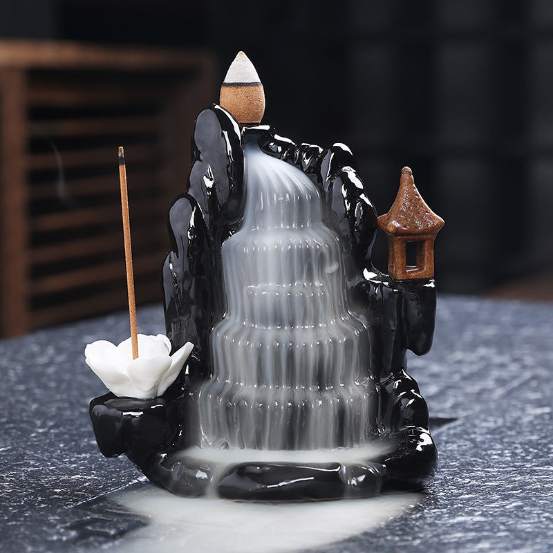 Black Backflow Incense Burner