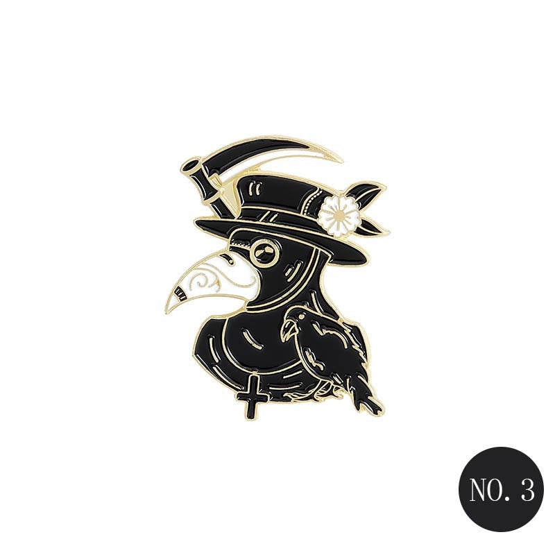 Various Plague Doctor Brooch Pins