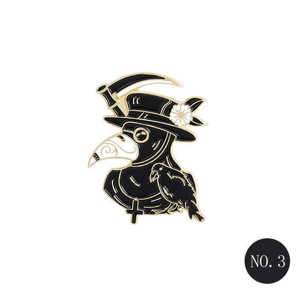 Various Plague Doctor Brooch Pins