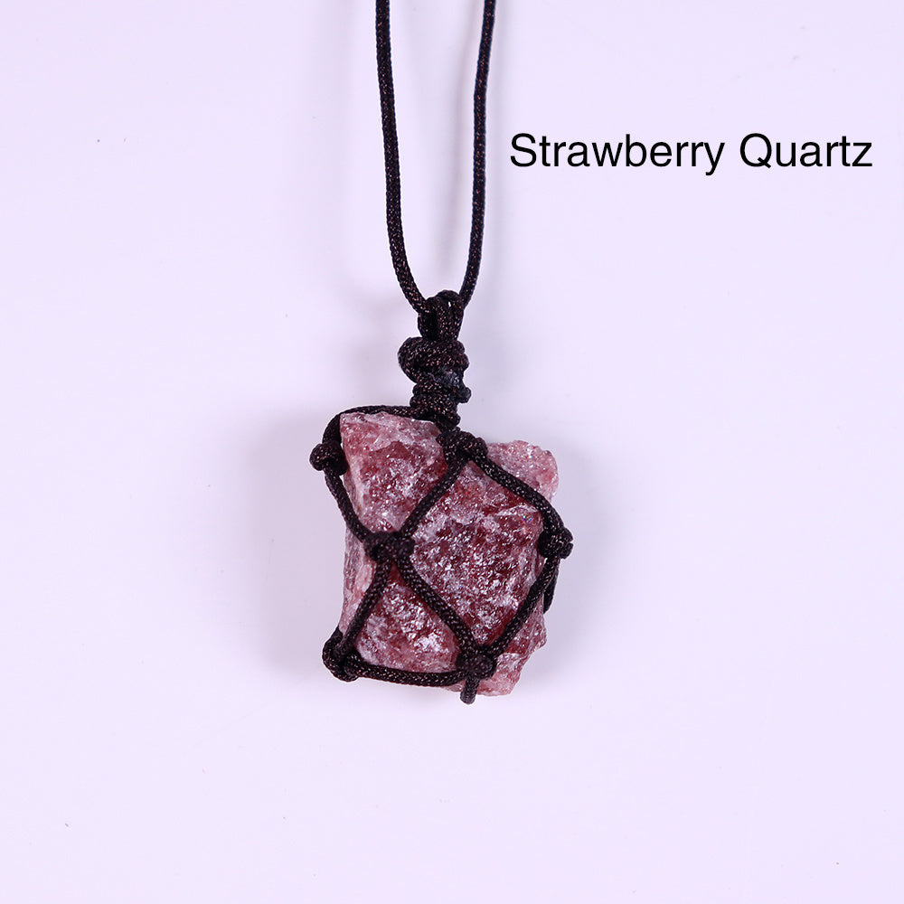 Woven Large Crystal Pendant