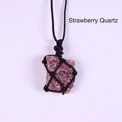 Woven Large Crystal Pendant