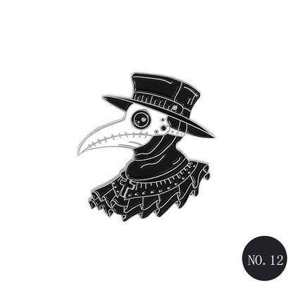 Various Plague Doctor Brooch Pins