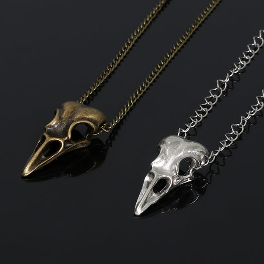 Raven Skull Pendant Necklace