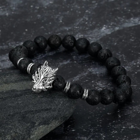 Wolf Head Stone Bracelets