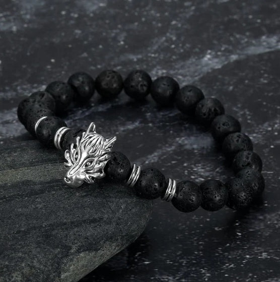 Wolf Head Stone Bracelets