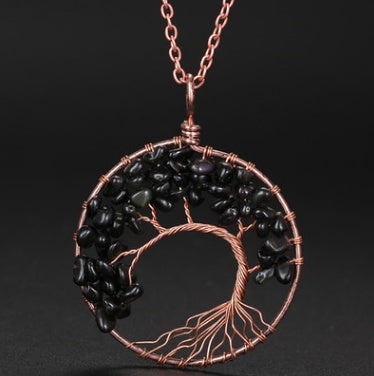 Tree Of Life Gem Chip Necklace (Copper)