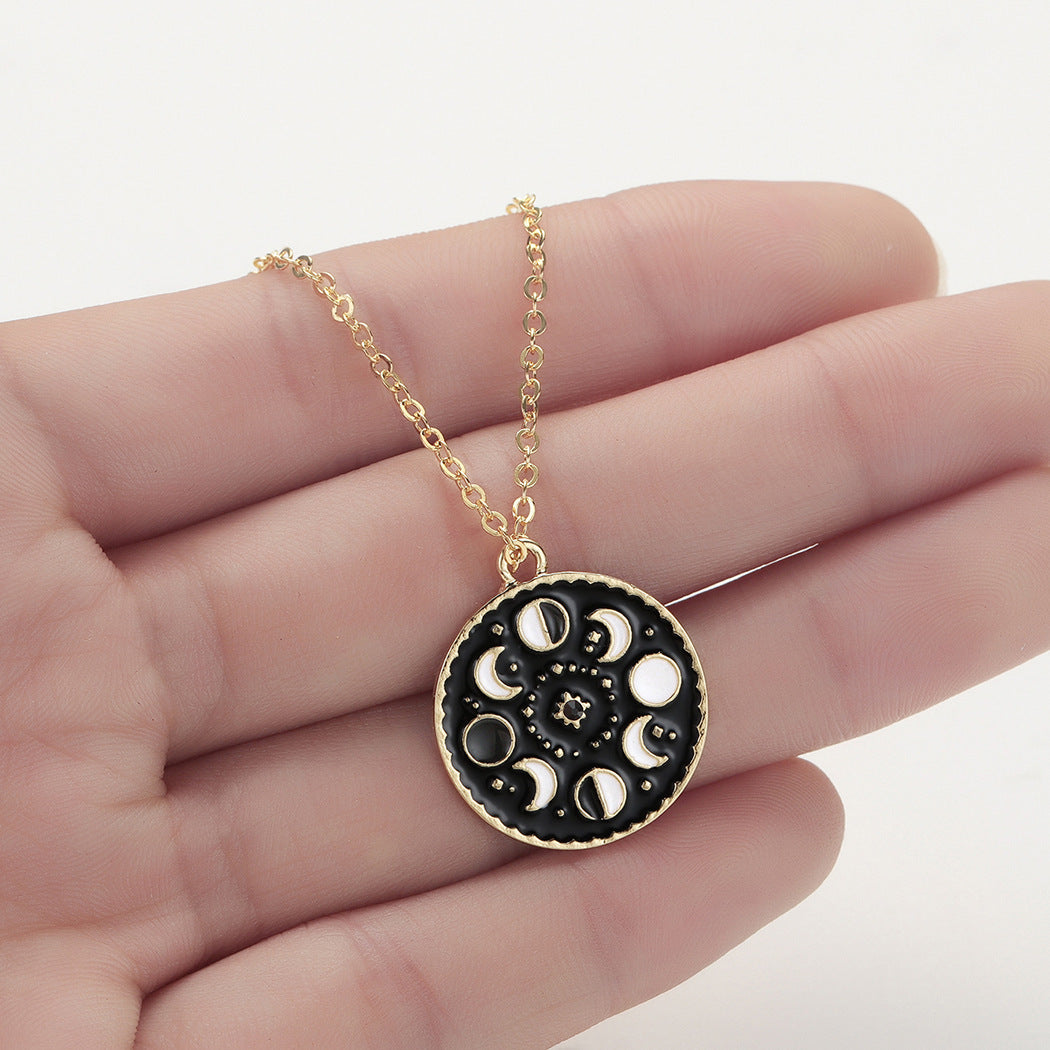 Painted Moon Phase Pendant